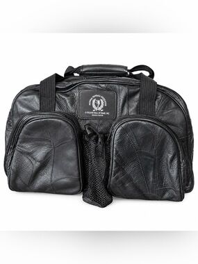 Seville NFF College Football Hall Fame Black Leather Duffel Travel Bag 20 Inch